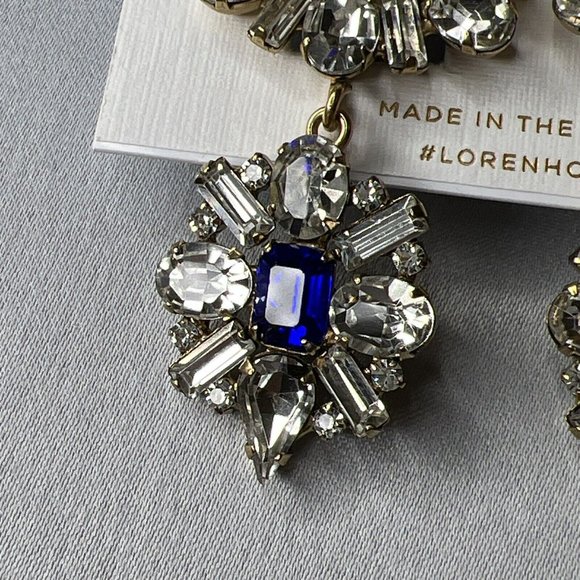 Loren Hope SAPPHIRE Grand Dame Earrings 18K Gold Finish - Picture 3 of 9